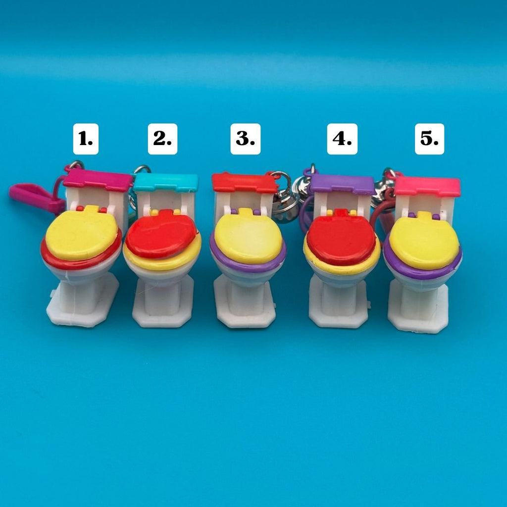 Vintage 1980s Rare Colorful Plastic Toilet Bell Charms