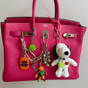 6” Snoopy  Lucky   with Silver Clip - snoopy rar peanuts vintage keychain vintage charms for bag nostalgia vintage keychains y2k collectible - Bag Crap