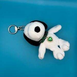 6” Snoopy    with Green Heart  Necklace: Silver Hardware - snoopy rar peanuts vintage keychain vintage charms for bag nostalgia vintage keychains y2k collectible - Bag Crap