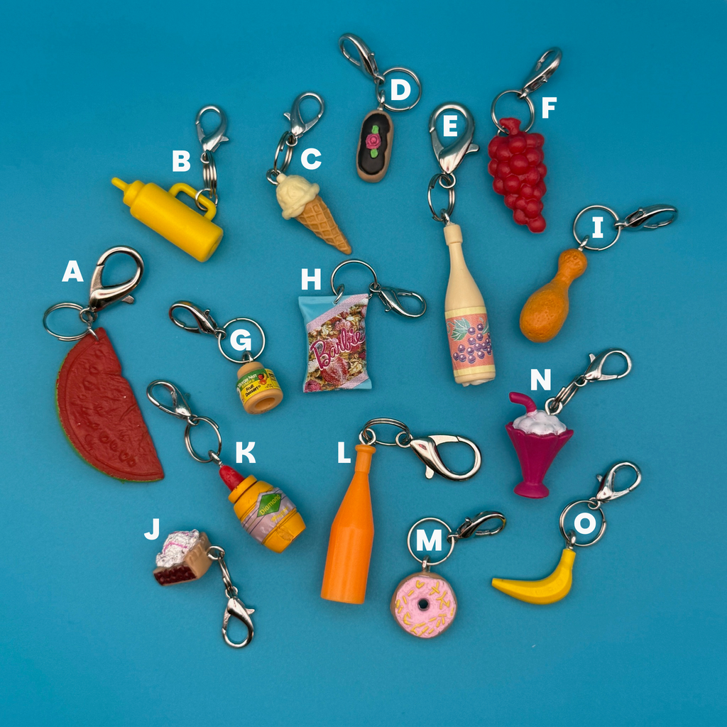 Vintage 90s Barbie Miniature Food Toy Charms