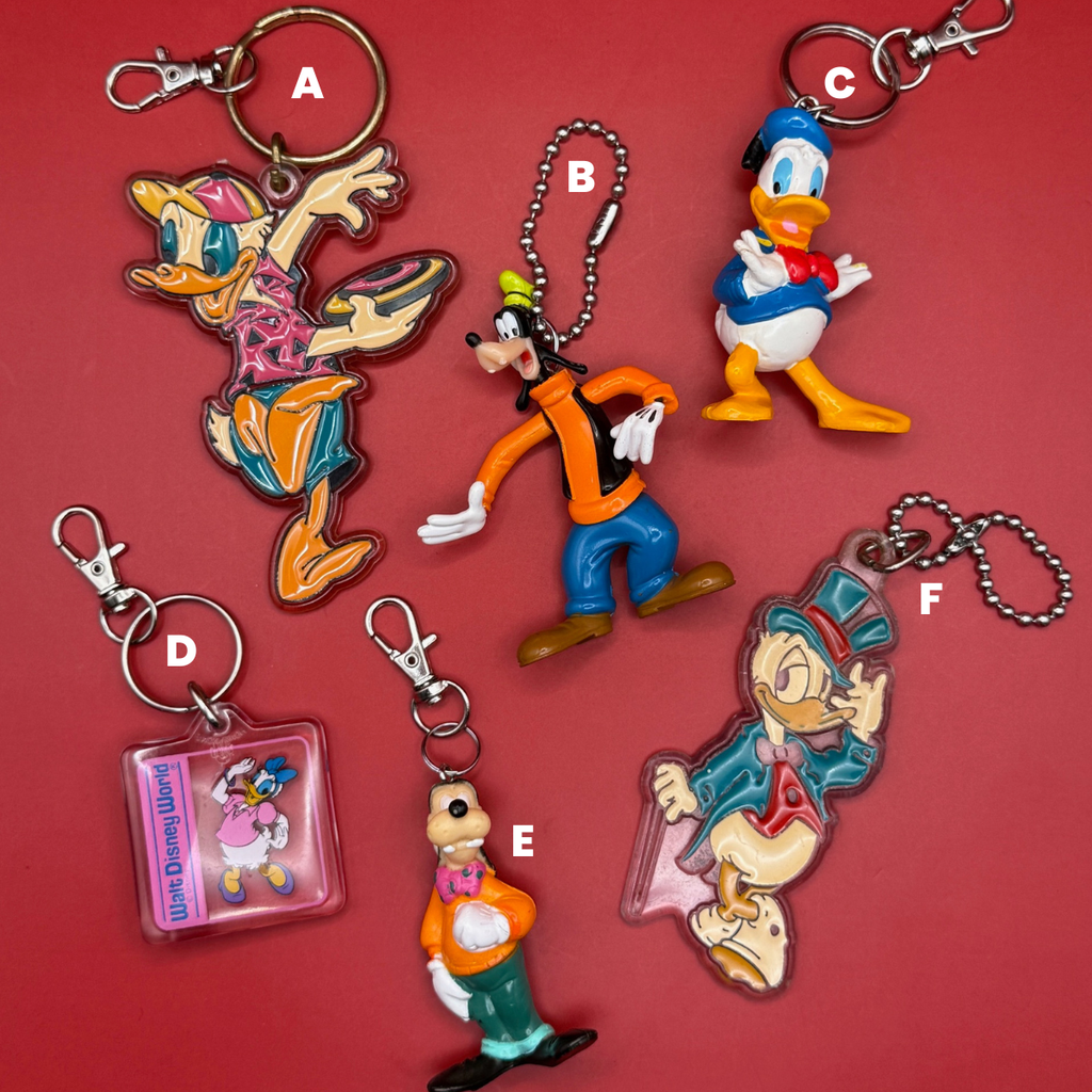 Vintage Disney Character Bag Charms: Goofy, Donald Duck