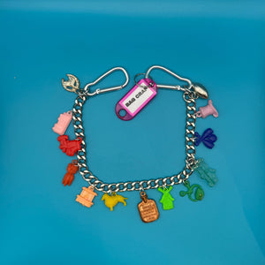 14.5'  Trinket Lucky  Chain: Rainbow Plastic s - vintage bag charm chains silver nostalgia vintage y2k vintage keychain vintage charms for bag nostalgia vintage keychains y2k collectible - Bag Crap