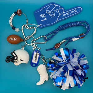 Blue & White Dallas Cowboys Football - vintage bag charm packs nostalgia vintage y2k vintage keychain vintage charms for bag nostalgia vintage keychains y2k collectible - Bag Crap