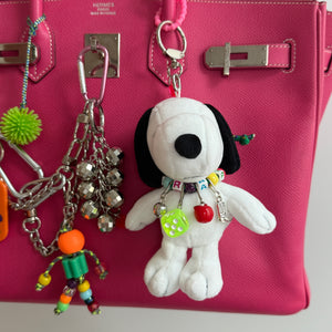 6” Snoopy  Lucky   with Silver Clip - snoopy rar peanuts vintage keychain vintage charms for bag nostalgia vintage keychains y2k collectible - Bag Crap