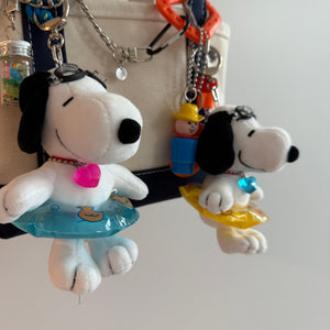 6” Snoopy    with Blue Pool Float & Goggles - snoopy rar peanuts vintage keychain vintage charms for bag nostalgia vintage keychains y2k collectible - Bag Crap