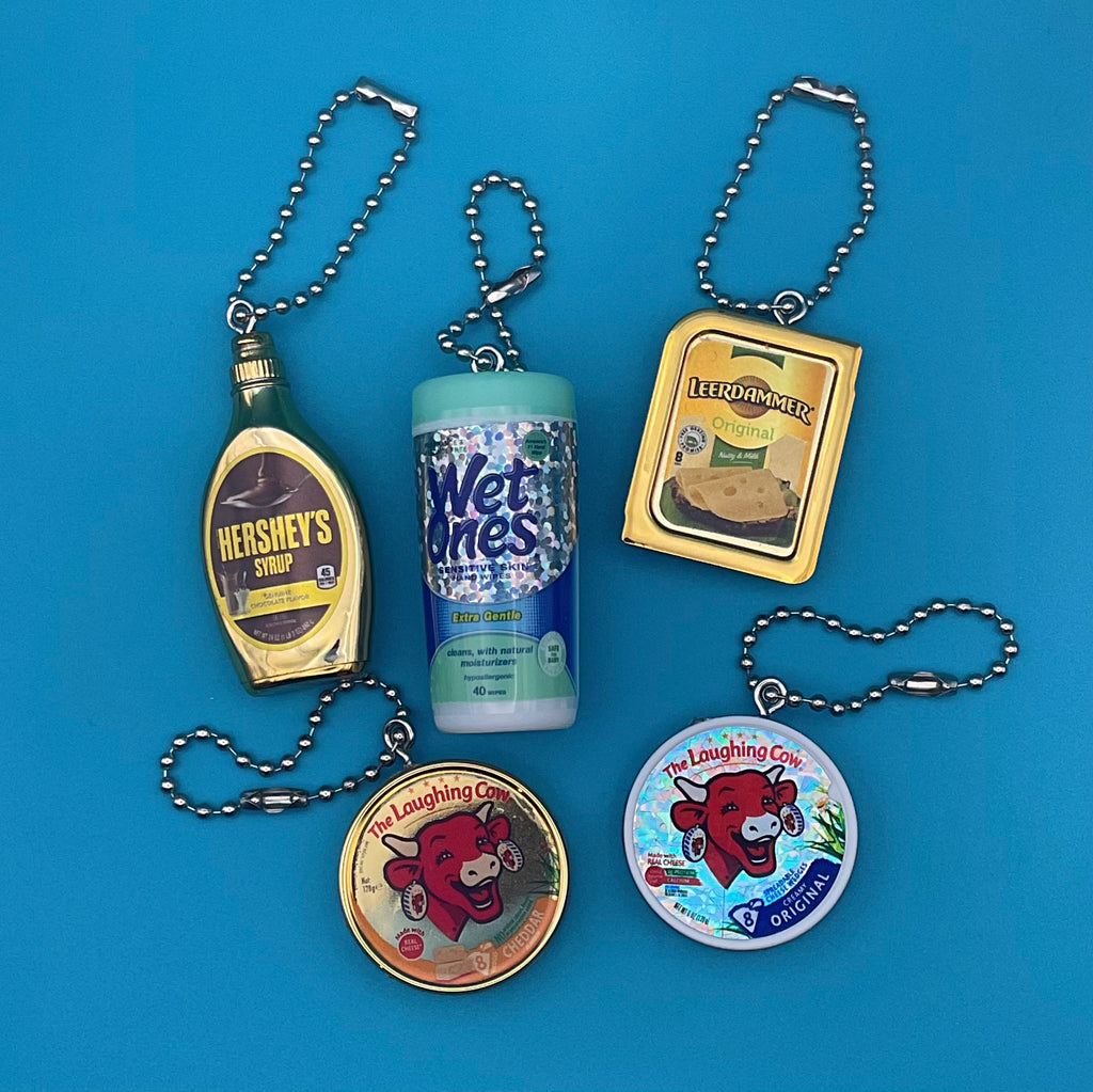Assorted Mini Food & Grocery Bag Charms: Metallic & Gold Series