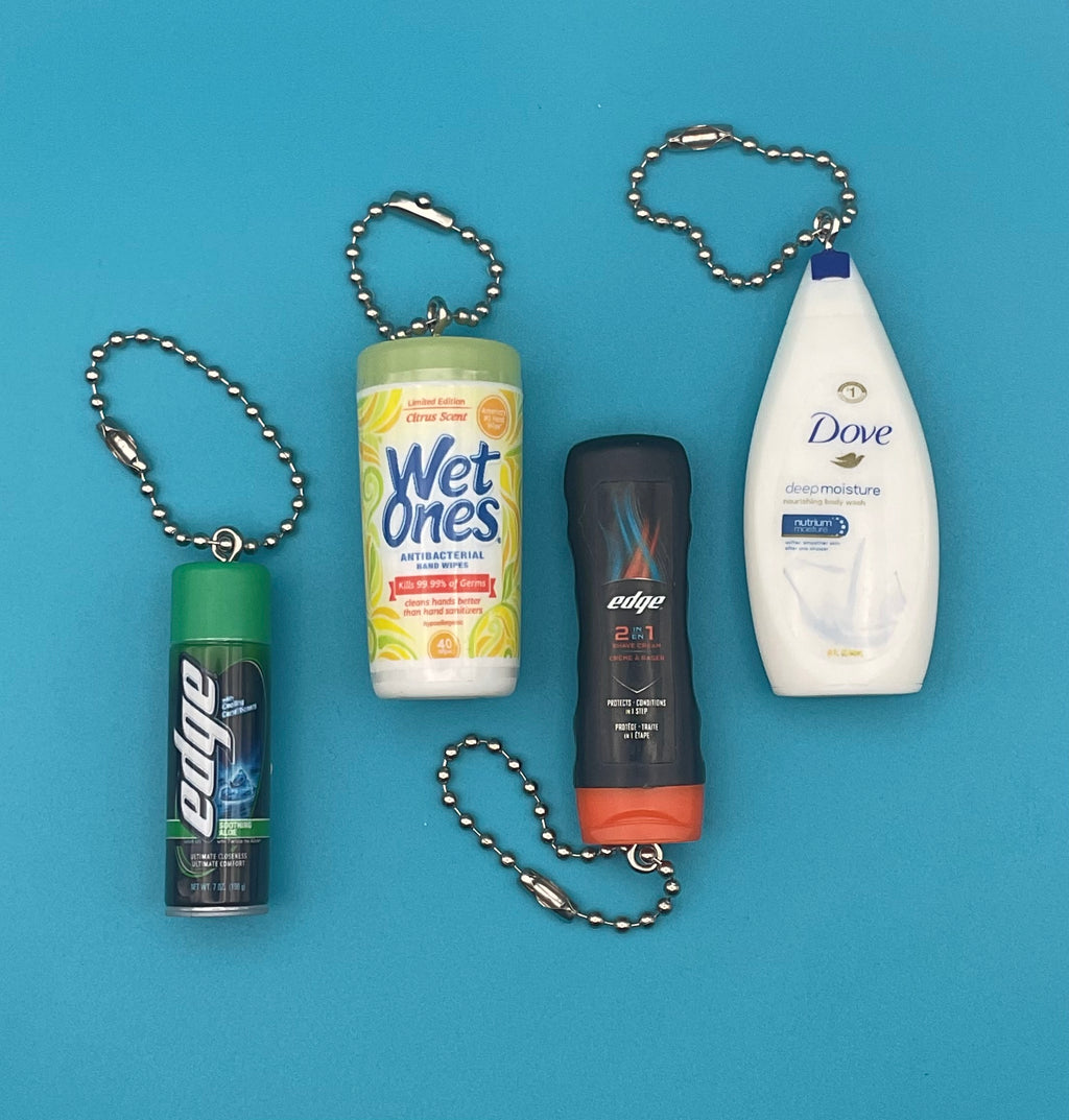 Assorted Mini Food & Grocery Bag Charms: Wet Ones + Toiletries