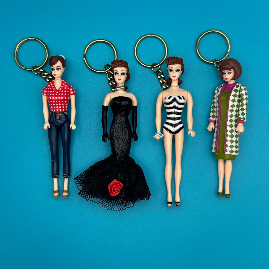 Vintage 90's Rare Brunette Barbie Keychains