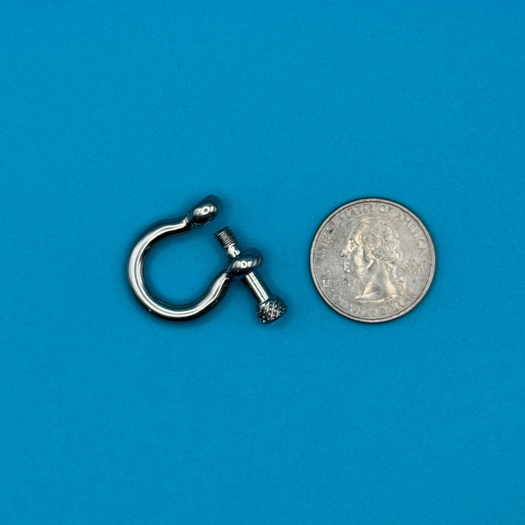 Brushed Silver Metal Twist Lock Clip
