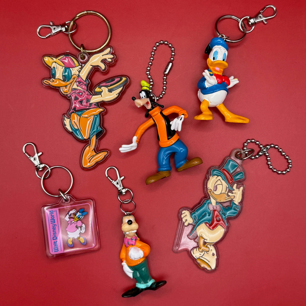 Vintage Disney Character Bag Charms: Goofy, Donald Duck
