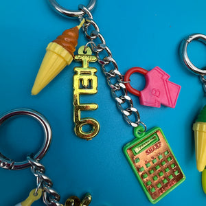 Calculator & Ice Cream  Chains: You Pick - vintage bag charm packs nostalgia vintage y2k vintage keychain vintage charms for bag nostalgia vintage keychains y2k collectible - Bag Crap