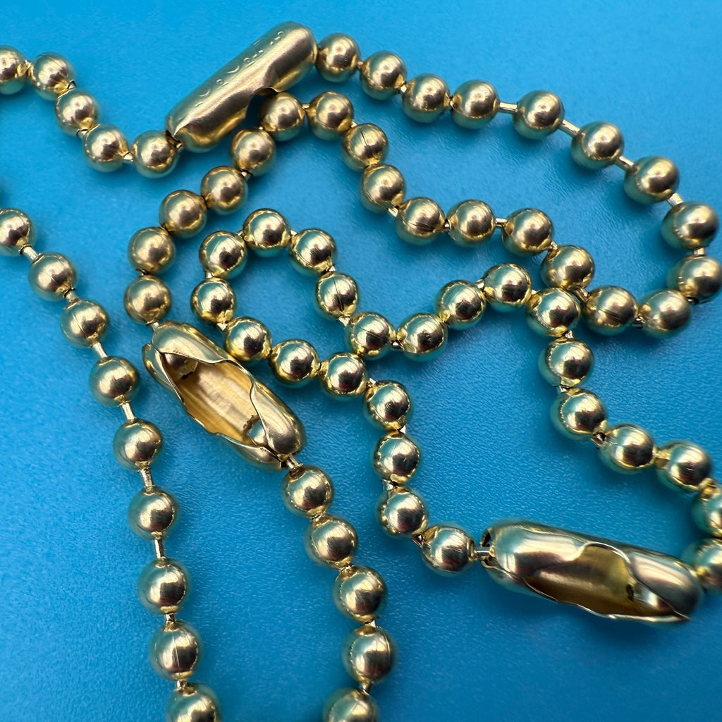 Gold Metal Beaded Ball Chains- 3 Pack