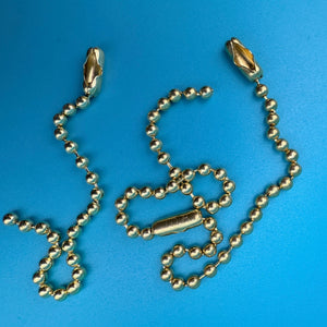 Gold Metal Beaded Ball Chains- 3 Pack - clips carabiners charms keychains bag designer vintage keychain vintage charms for bag nostalgia vintage keychains y2k collectible - Bag Crap