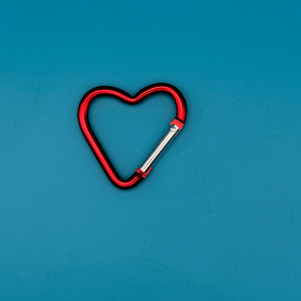 Rainbow Heart Shaped Metal Carabiner Clips: You Pick