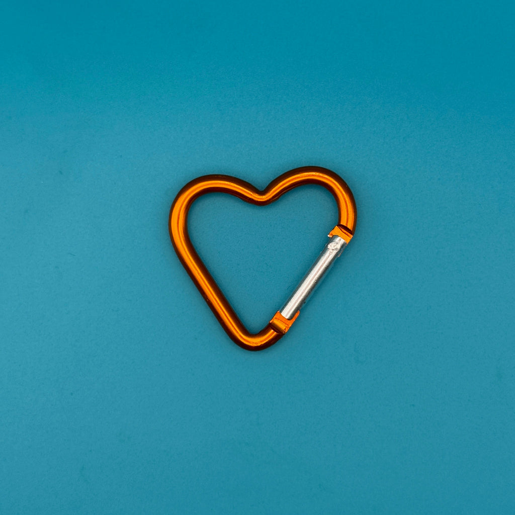 Rainbow Heart Shaped Metal Carabiner Clips: You Pick