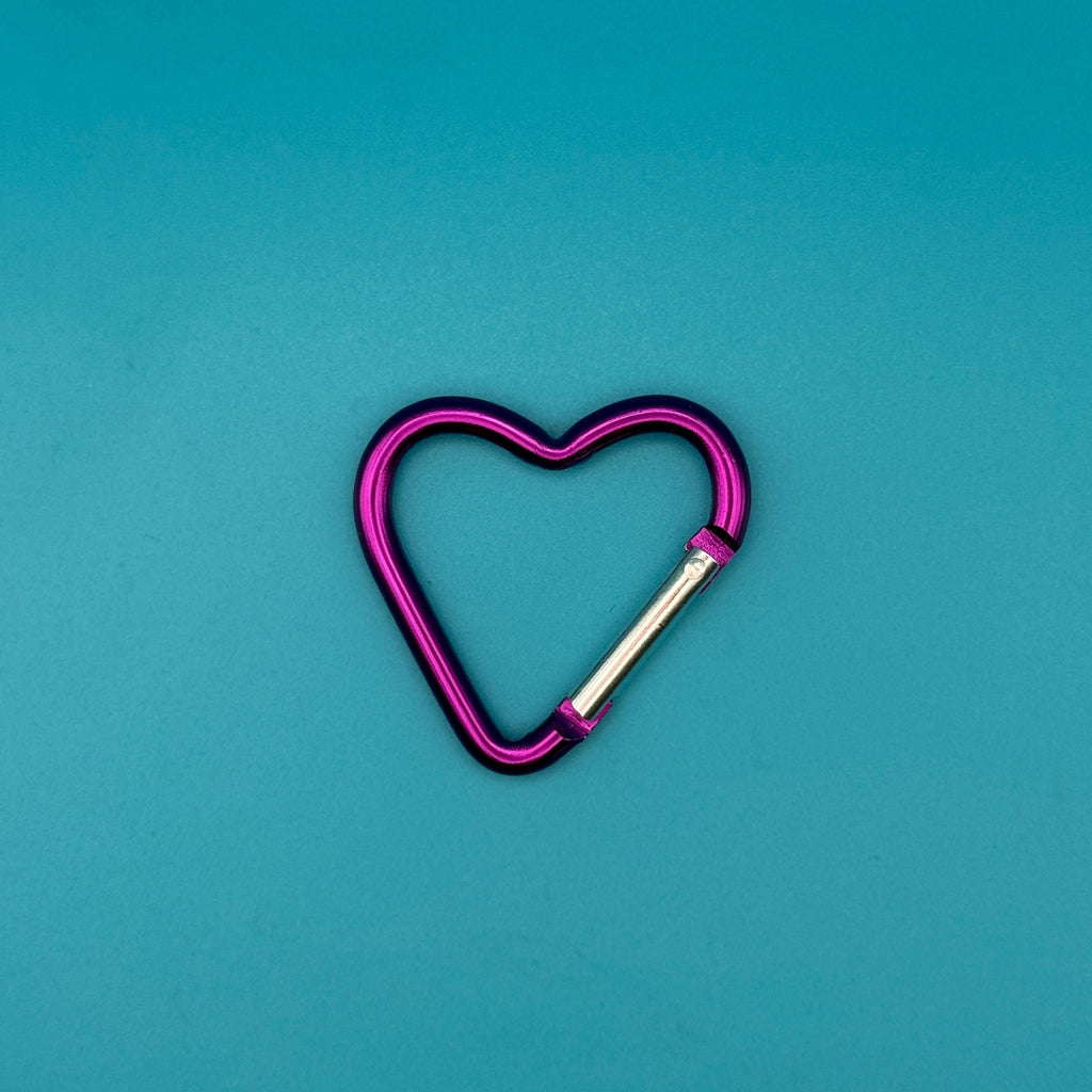 Rainbow Heart Shaped Metal Carabiner Clips: You Pick