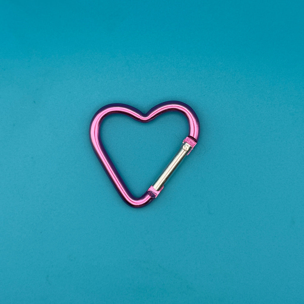 Rainbow Heart Shaped Metal Carabiner Clips: You Pick