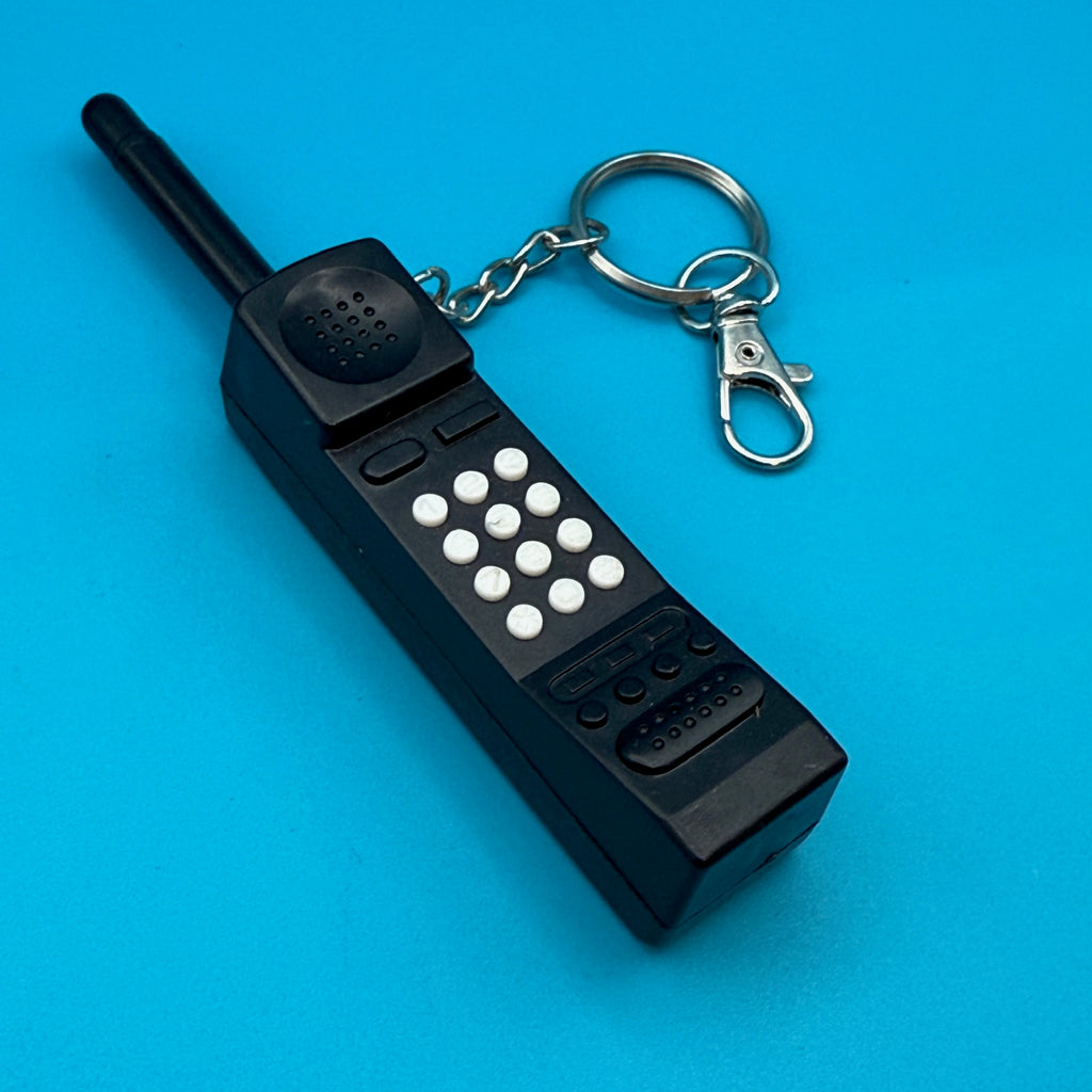Vintage 80s Retro Block Cell Phone Pen Keychain Bag Charm
