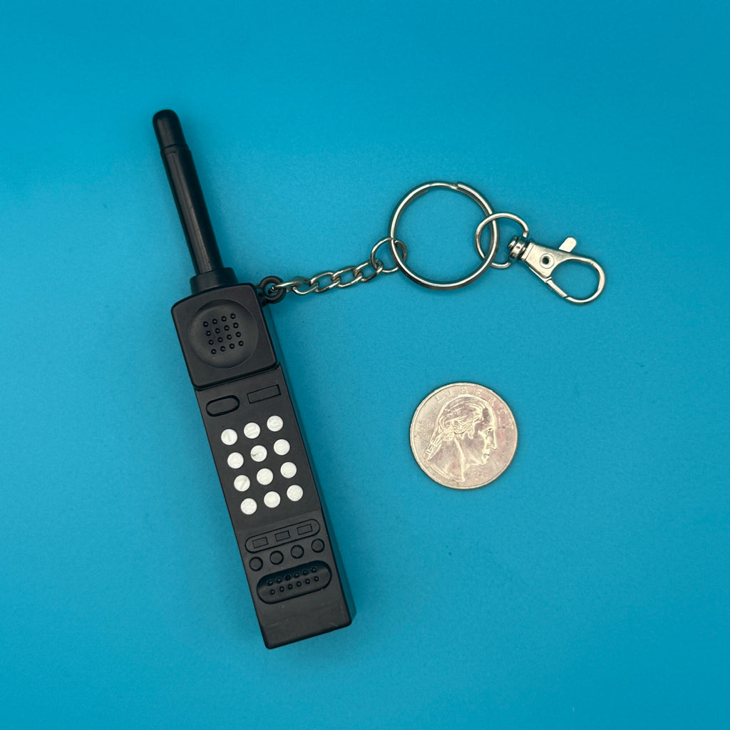 Vintage 80s Retro Block Cell Phone Pen Keychain Bag Charm