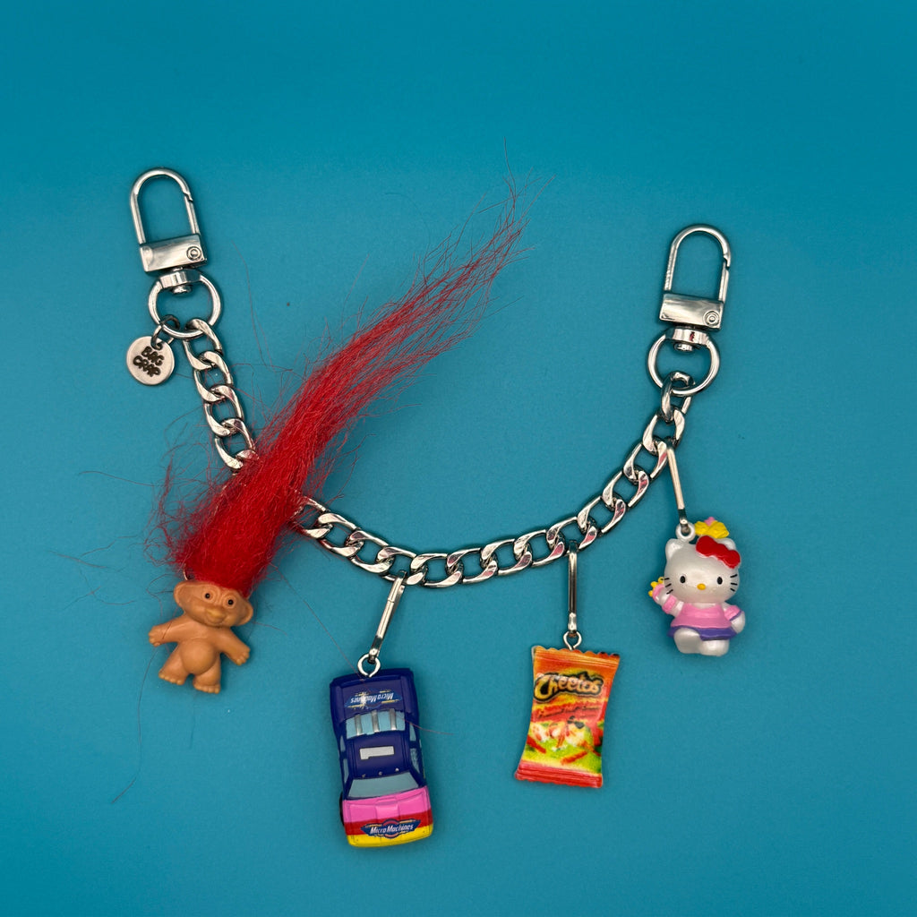 Vintage Mini Troll and Hello Kitty Charm Chain
