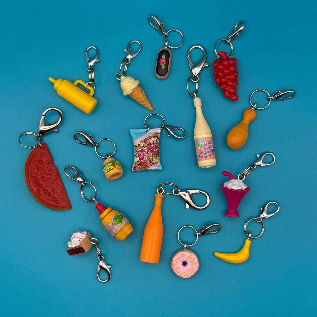 Vintage 90s Barbie Miniature Food Toy Charms