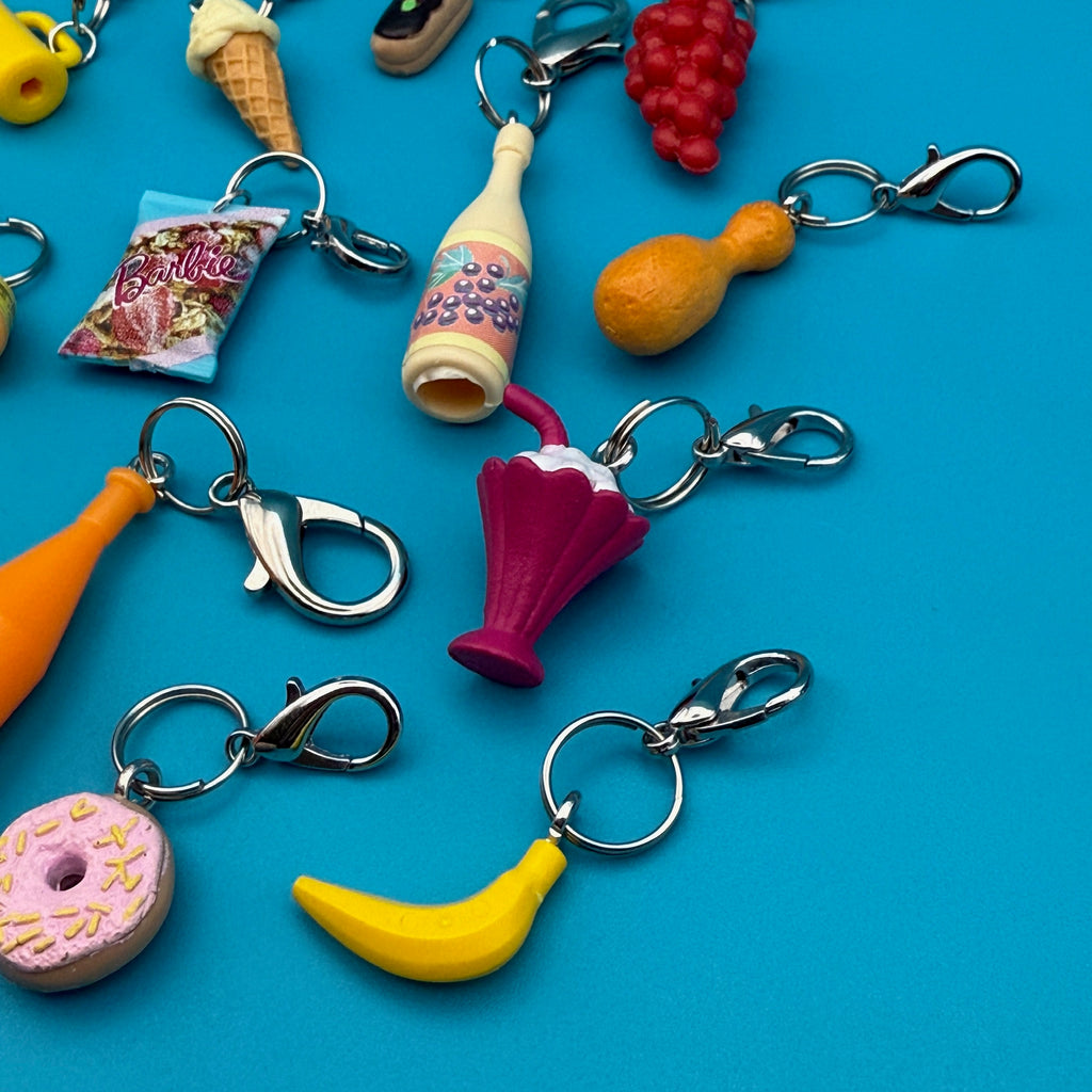 Vintage 90s Barbie Miniature Food Toy Charms