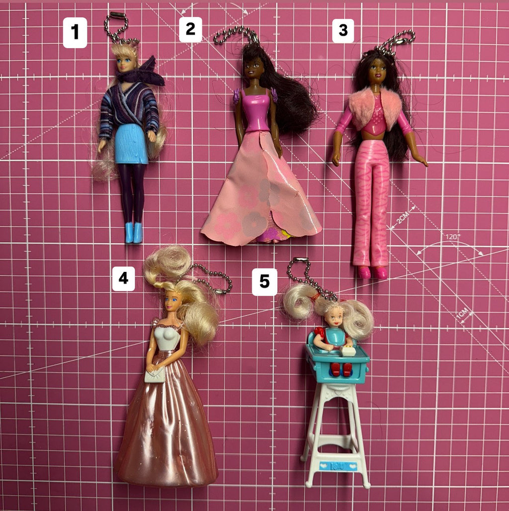 Vintage 90's Barbie Doll Happy Meal Crafted Bag Charms: Drop 10