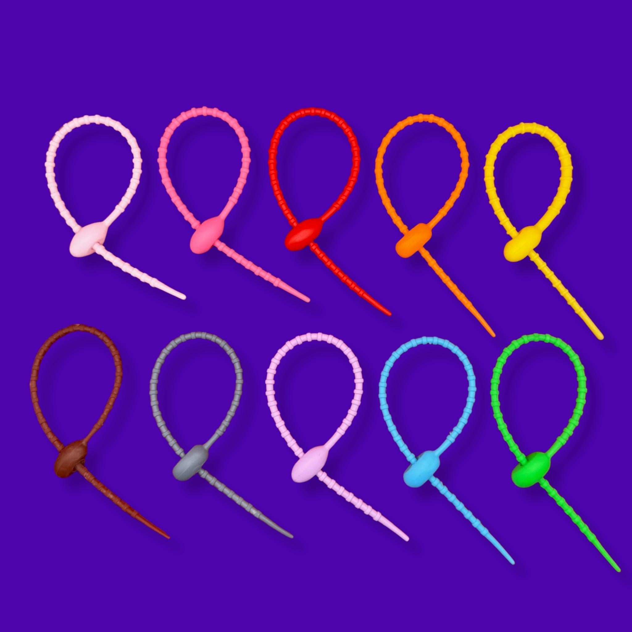Rubber Zip Tie    Attachments: Primary Colors - clips carabiners charms keychains bag designer vintage keychain vintage charms for bag nostalgia vintage keychains y2k collectible - Bag Crap