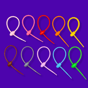 Rubber Zip Tie    Attachments: Primary Colors - clips carabiners charms keychains bag designer vintage keychain vintage charms for bag nostalgia vintage keychains y2k collectible - Bag Crap