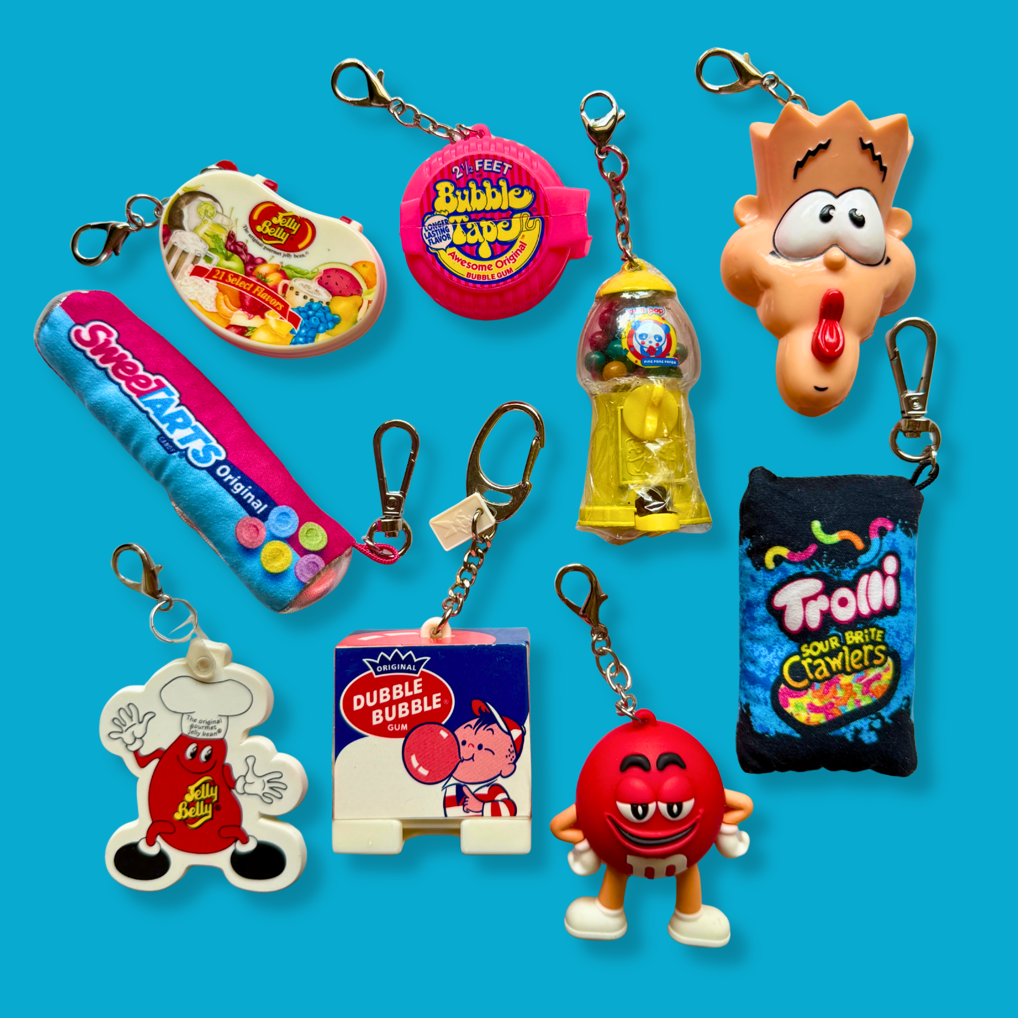 Candy s &  s: Bubble Tape, Warheads - troll charms troll keychains vintage keychain vintage charms for bag nostalgia vintage keychains y2k collectible - Bag Crap