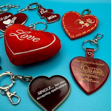 Vintage Red Heart Valentines Keychains & Bag Charms: You Pick