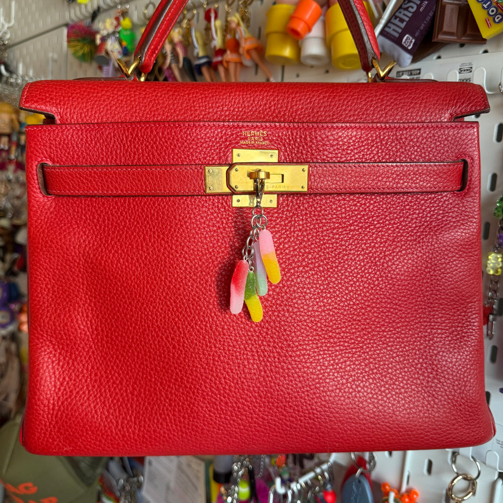 Gummy Worm Candy Cluster Bag Charm