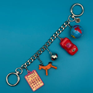 Mini Toy   Chain: Pokey & Calculator - vintage bag charm chains silver nostalgia vintage y2k vintage keychain vintage charms for bag nostalgia vintage keychains y2k collectible - Bag Crap