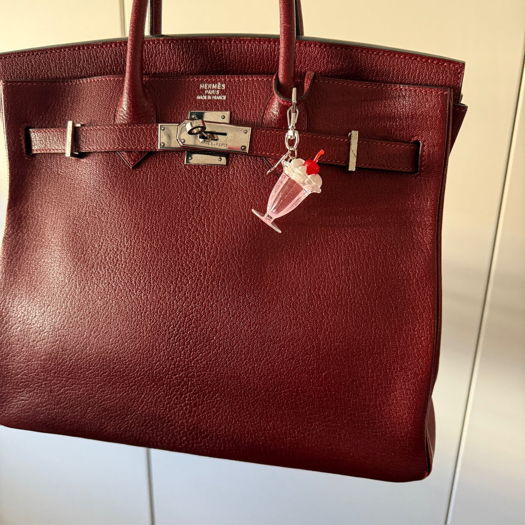 Retro Cherry Milkshake Bag Charm