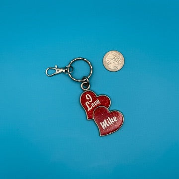 Vintage Red Heart Valentines Keychains & Bag Charms: You Pick