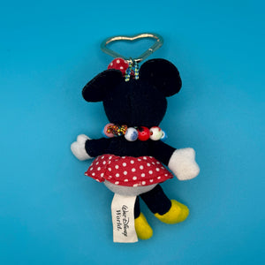 Minnie Mouse Plush   with Beaded  Necklace -  vintage keychain vintage charms for bag nostalgia vintage keychains y2k collectible - Bag Crap