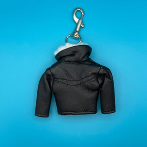 ‘80s Black Faux Leather & Shearling Jacket -  vintage keychain vintage charms for bag nostalgia vintage keychains y2k collectible - Bag Crap