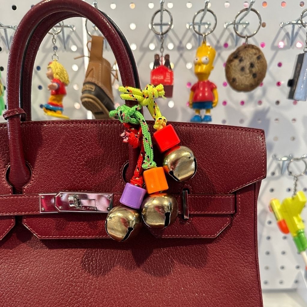 Vintage Jingle Bell Paracord Bead Bag Charm Ornament