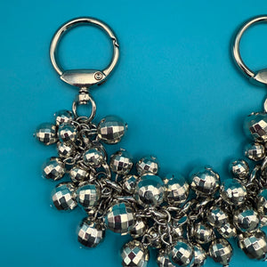 Handcrafted Disco Ball Silver   Chain - vintage bag charm chains silver nostalgia vintage y2k vintage keychain vintage charms for bag nostalgia vintage keychains y2k collectible - Bag Crap