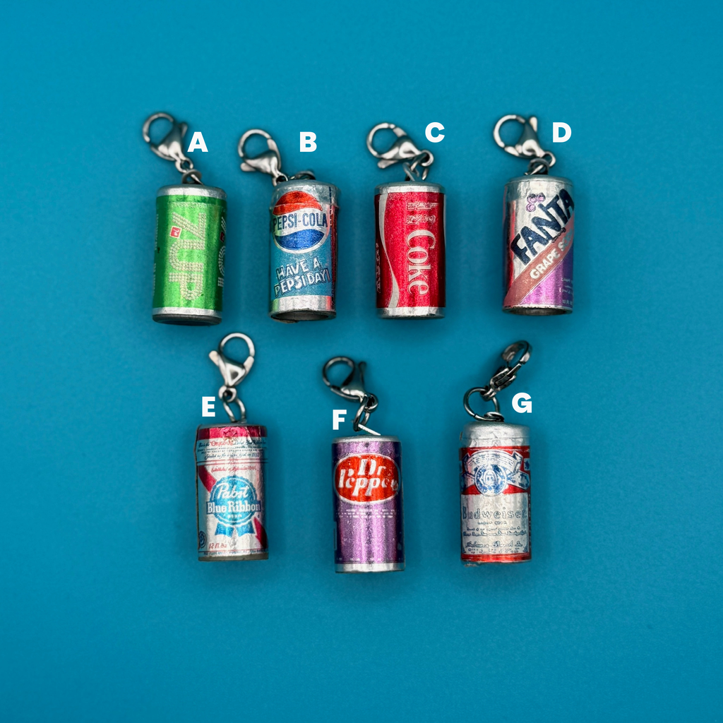 Vintage Assorted Soda Can Bag Charms: You Pick