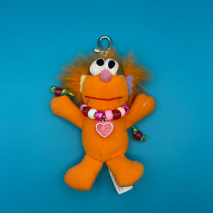 Sesame Street Zoe Plush   with Candy Heart  Necklace -  vintage keychain vintage charms for bag nostalgia vintage keychains y2k collectible - Bag Crap
