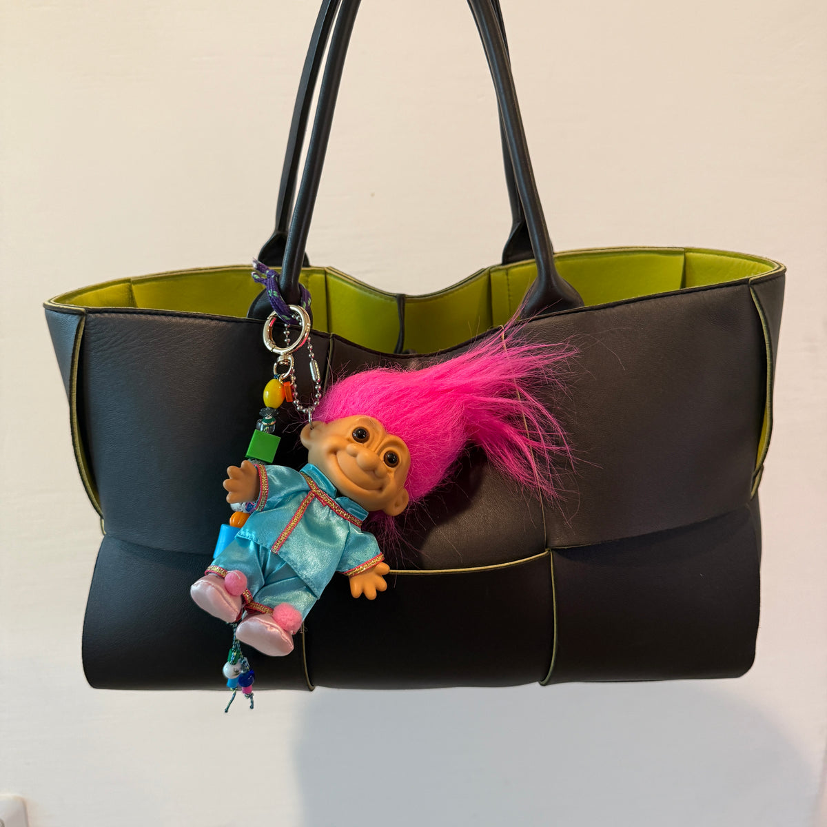 6'  90s Troll Doll  : Pajama Troll with Pink Hair - troll charms troll keychains vintage keychain vintage charms for bag nostalgia vintage keychains y2k collectible - Bag Crap