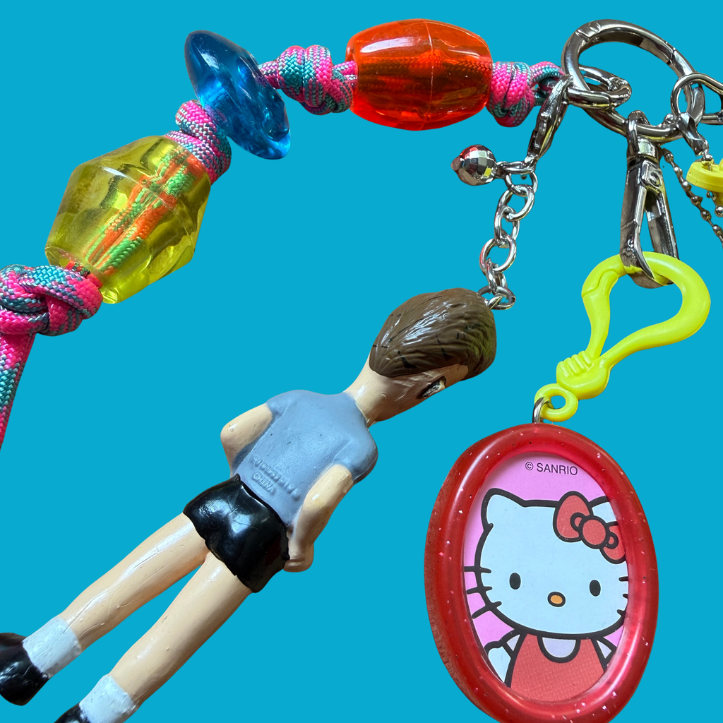 Vintage Butt-Head Polly Pocket Keychain Bag Charm Set