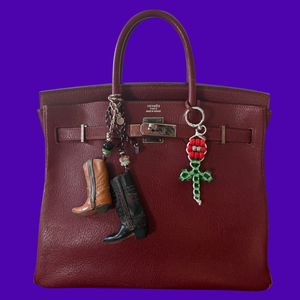 Tan Leather Cowboy Boot Paracord -  vintage keychain vintage charms for bag nostalgia vintage keychains y2k collectible - Bag Crap