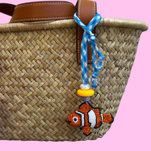 Beach  s: Purple Flower, Beaded Clown Fish -  vintage keychain vintage charms for bag nostalgia vintage keychains y2k collectible - Bag Crap