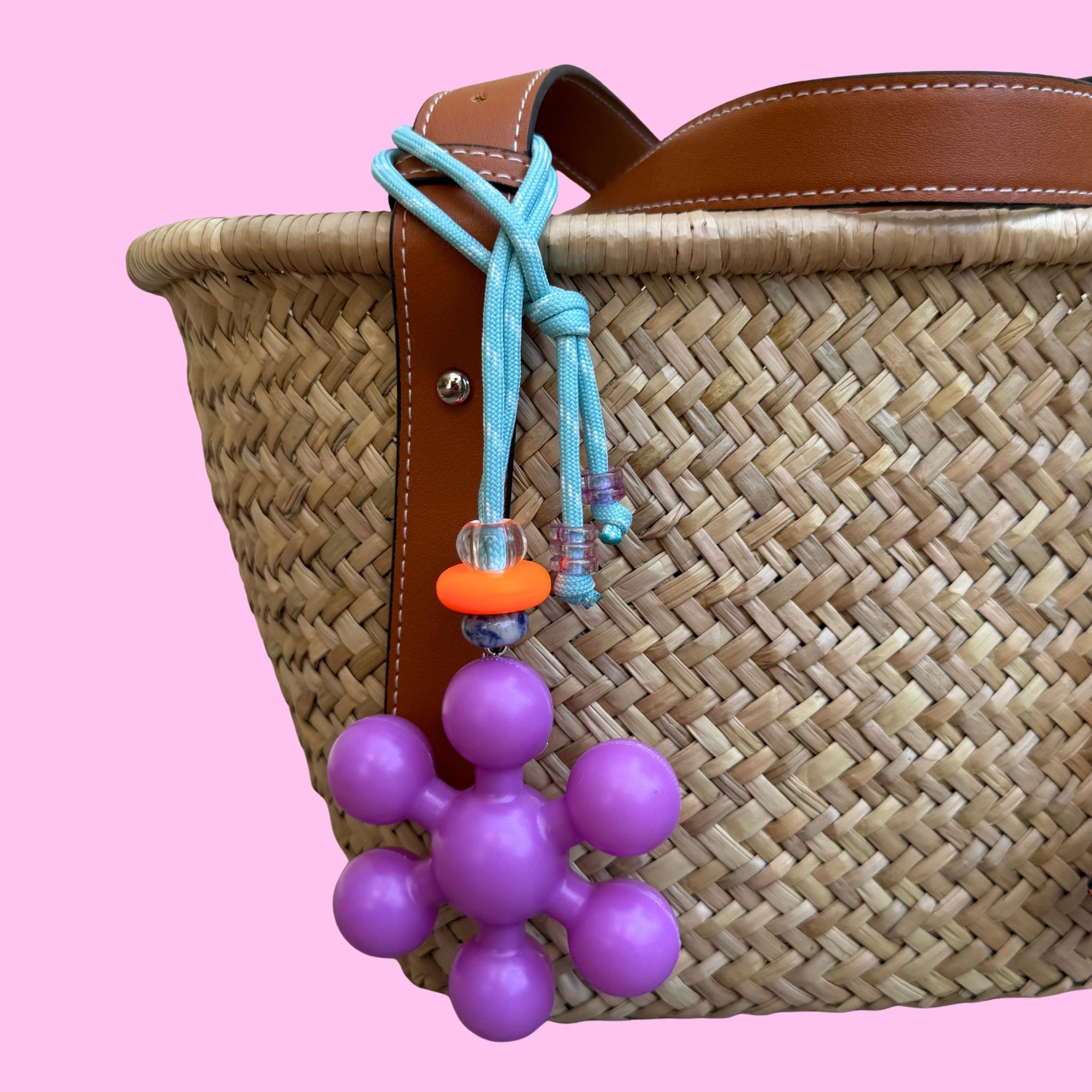 Beach  s: Purple Flower, Beaded Clown Fish -  vintage keychain vintage charms for bag nostalgia vintage keychains y2k collectible - Bag Crap