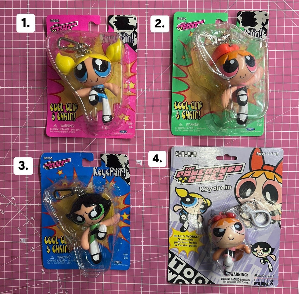 Vintage Deadstock 1999 Powerpuff Girls Keychains: New In Box