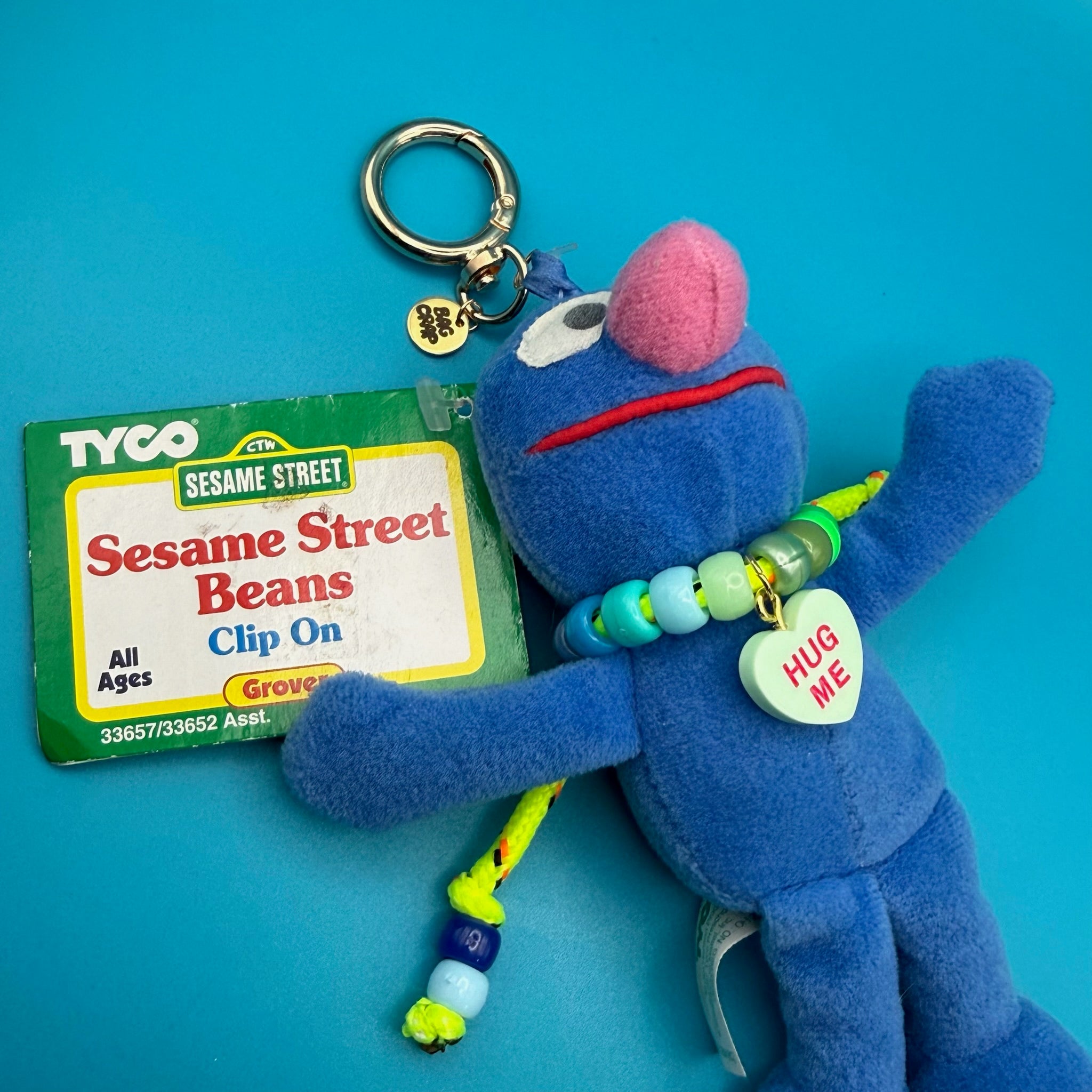 Grover Plush   - Heart Necklace -  vintage keychain vintage charms for bag nostalgia vintage keychains y2k collectible - Bag Crap