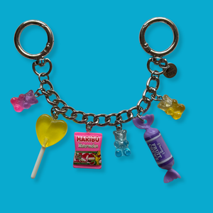 Colorful Crafted Candy   Chain - Silver 7' - vintage bag charm chains silver nostalgia vintage y2k vintage keychain vintage charms for bag nostalgia vintage keychains y2k collectible - Bag Crap