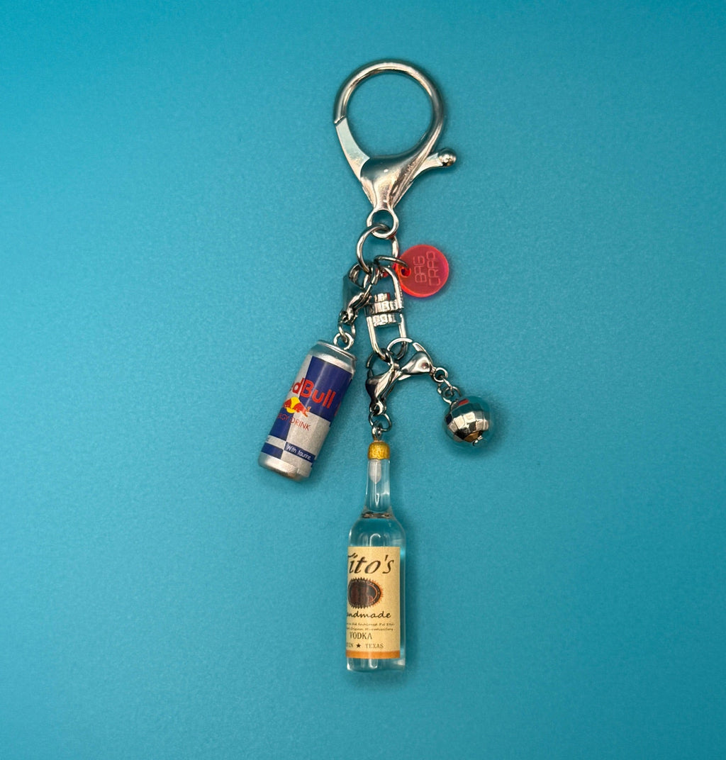 Mini Vodka Red Bull Trinket Bag Charm Set